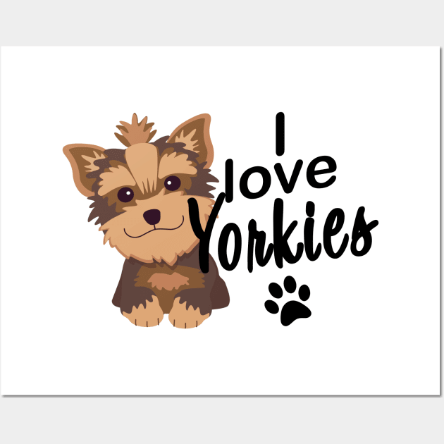 I love Yorkies Wall Art by cartoon.animal